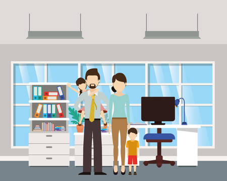 Father and mother with sons design, Family relationship avatar lifestyle person and character theme Vector illustrationのイラスト素材
