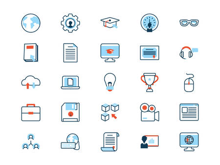 elearning and business set icons vector illustration designのイラスト素材