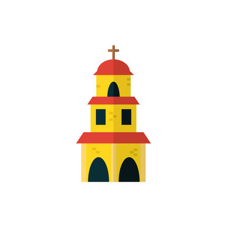 Mexican church design, Mexico culture tourism landmark latin and party theme Vector illustrationのイラスト素材