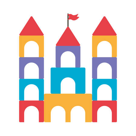 castle design, Toy childhood play fun kid game gift and object theme Vector illustrationのイラスト素材