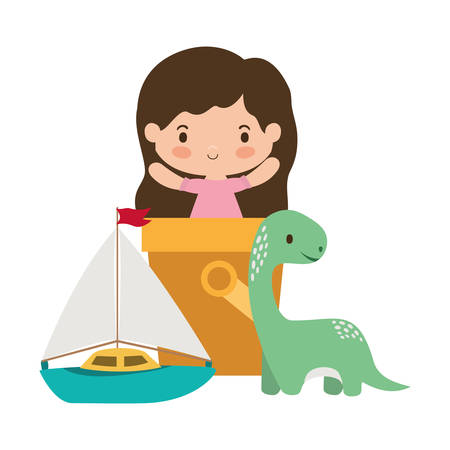 Variety of toys design, childhood play fun kid game gift and object theme Vector illustrationのイラスト素材