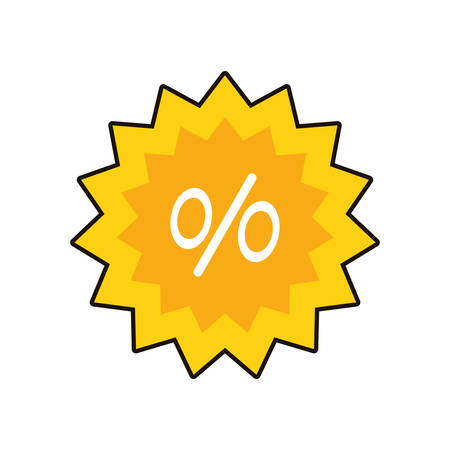 commercial seal with percent symbol vector illustration designのイラスト素材