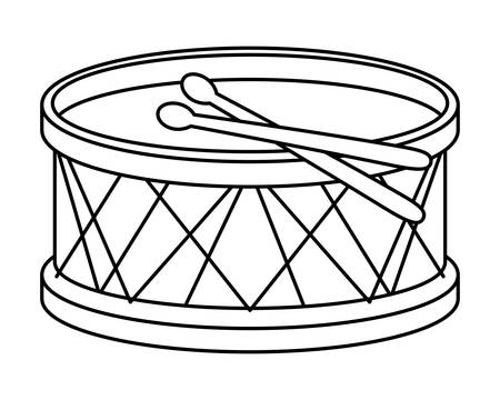 Drum instrument design, Toy childhood play fun kid game gift and object theme Vector illustrationのイラスト素材
