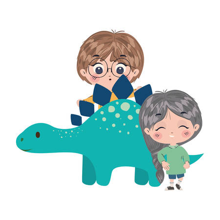 Girl and boy cartoon design, Firiendship together friends happy people and young theme Vector illustrationのイラスト素材