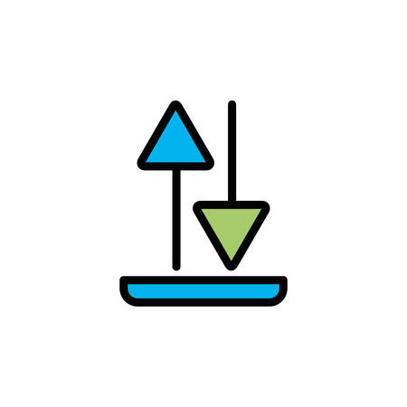 Download and upload design, Storage technology virtual electronic network and media theme Vector illustrationのイラスト素材