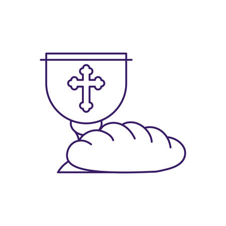 Cup with bread design, religion christianity god faith spirituality belief pray and hope theme Vector illustrationのイラスト素材