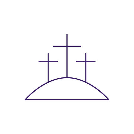 Three crosses design, religion christianity god faith spirituality belief pray and hope theme Vector illustrationのイラスト素材