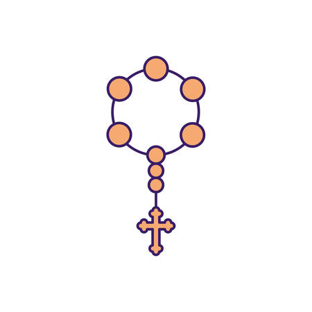 rosary with cross design, religion christianity god faith spirituality belief pray and hope theme Vector illustrationのイラスト素材