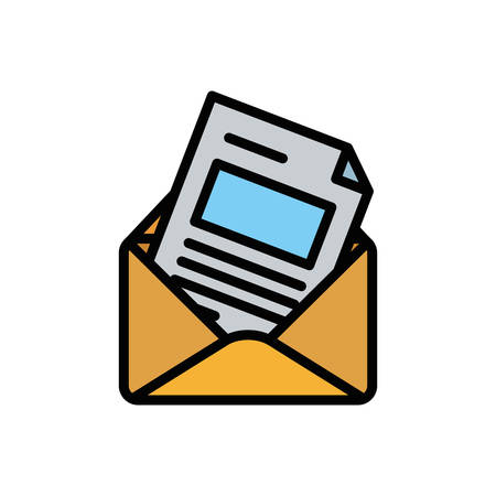 Envelope icon design, Email mail message letter marketing communication card and document theme Vector illustrationのイラスト素材