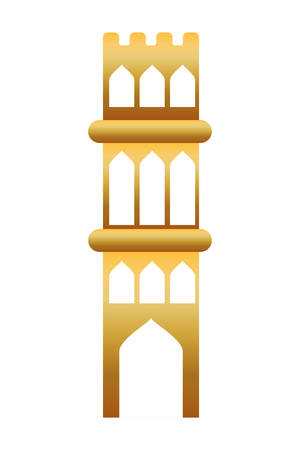 golden manger tower building isolated icon vector illustration designのイラスト素材