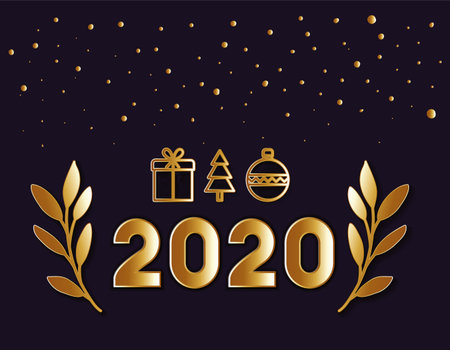 Happy new year design, Welcome celebrate greeting card happy decorative and celebration theme Vector...