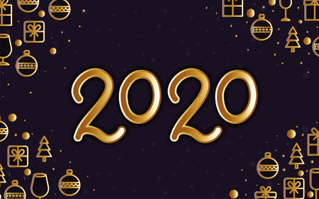 Happy new year design, Welcome celebrate greeting card happy decorative and celebration theme Vector...