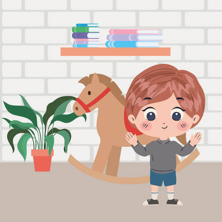 Boy cartoon design, Kid childhood little people lifestyle and person theme Vector illustrationのイラスト素材