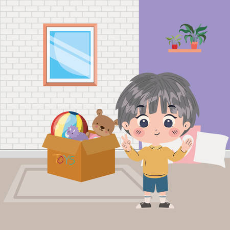 Boy cartoon design, Kid childhood little people lifestyle and person theme Vector illustrationのイラスト素材