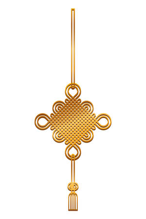 Chinese amulet design, China culture asia traditional famous oriental and landmark theme Vector illustrationのイラスト素材