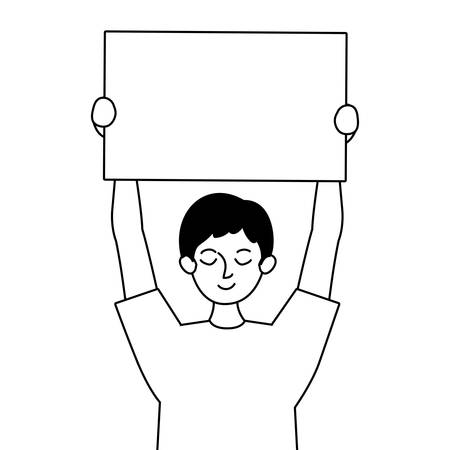 Man protesting design, Human rights peace freedom international help social law and equality theme Vector illustrationのイラスト素材