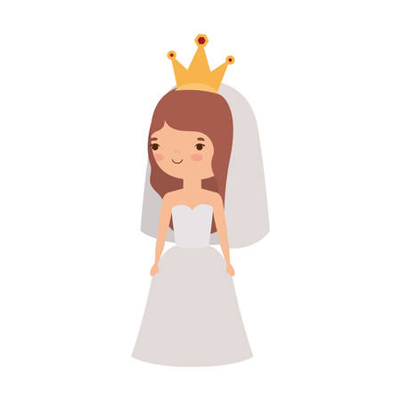 Bride cartoon design, Wedding marriage love celebration invitation and engagement theme Vector illustrationのイラスト素材