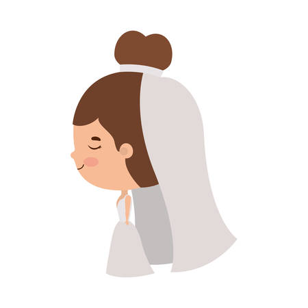 Bride cartoon design, Wedding marriage love celebration invitation and engagement theme Vector illustrationのイラスト素材