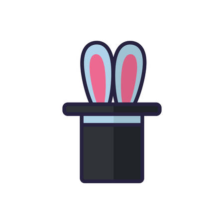 Rabbit inside hat design, Party festival celebration holiday birthday decoration enjoyment and entertainment theme Vector illustrationのイラスト素材