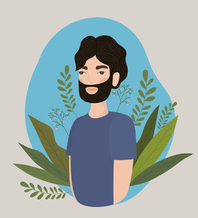 Avatar of a man design, Boy male person people human social media and portrait theme Vector illustrationのイラスト素材
