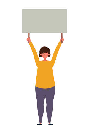Woman protesting design, Human rights peace freedom international help social law and equality theme Vector illustrationのイラスト素材