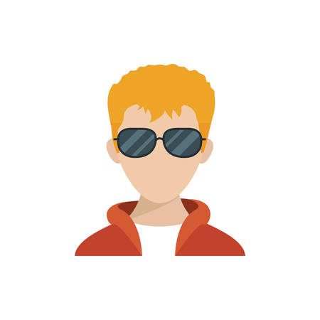 Man head design, Boy male person people human social media and portrait theme Vector illustrationのイラスト素材