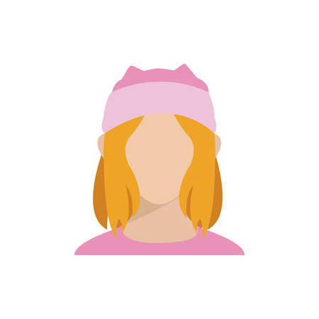woman head design, Girl female person people human and social media theme Vector illustrationのイラスト素材