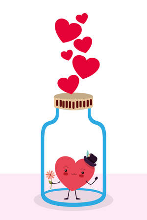 Heart cartoon design, Happy valentines day love passion romantic health wedding romance and decoration theme Vector illustrationのイラスト素材