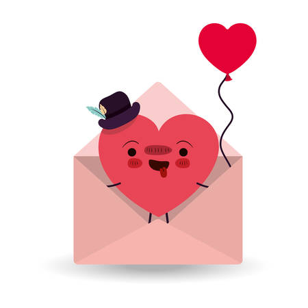 Heart cartoon design, Happy valentines day love passion romantic health wedding romance and decoration theme Vector illustrationのイラスト素材