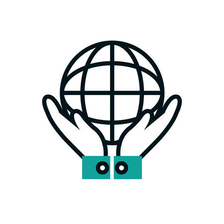 Global sphere icon design, World communication internet connectivity web technology and social media theme Vector illustrationのイラスト素材