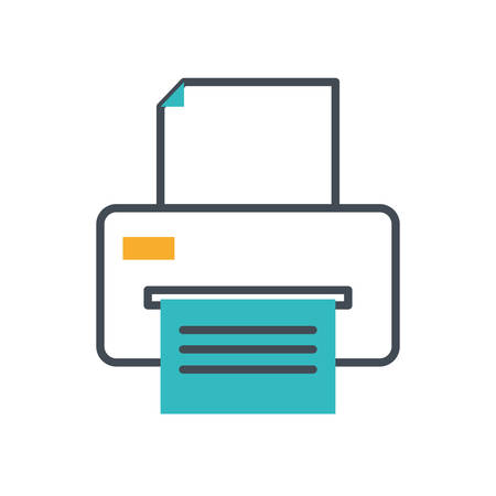 document printer machine isolated icon vector illustration designのイラスト素材