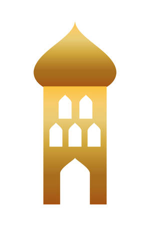 golden tower building isolated icon vector illustration designのイラスト素材