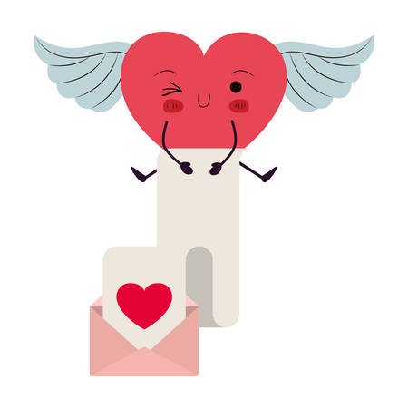 Heart cartoon design, Happy valentines day love passion romantic health wedding romance and decoration theme Vector illustrationのイラスト素材