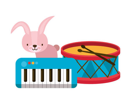 Variety of toys design, childhood play fun kid game gift and object theme Vector illustrationのイラスト素材