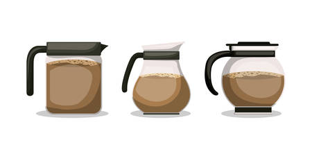 Coffee pots design, Drink breakfast beverage bakery restaurant and shop theme Vector illustrationのイラスト素材