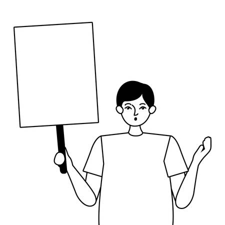 Man protesting design, Human rights peace freedom international help social law and equality theme Vector illustrationのイラスト素材