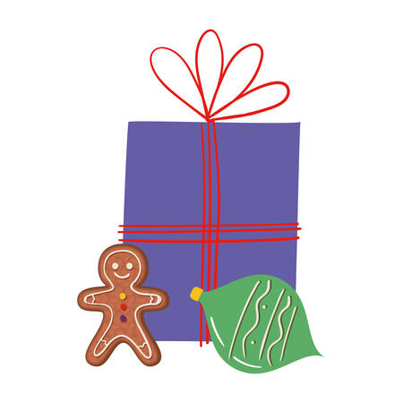 Sphere cookie and gift design, Merry christmas season decoration card invitation celebration and holiday theme Vector illustrationのイラスト素材