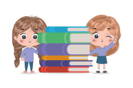 Kids cartoons design, School education lesson study learning classroom information and knowledge theme Vector illustrationのイラスト素材