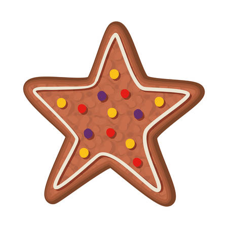 Star cookie design, Merry christmas season decoration card invitation celebration and holiday theme Vector illustrationのイラスト素材