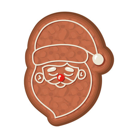 Santas cookie design, Merry christmas season decoration card invitation celebration and holiday theme Vector illustrationのイラスト素材