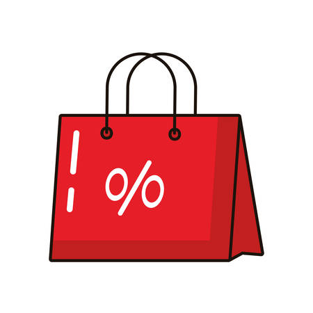 shopping bag paper with percent symbol vector illustration designのイラスト素材