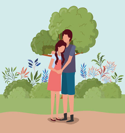 Couple of woman and man design, Relationship love romance holiday and together theme Vector illustrationのイラスト素材