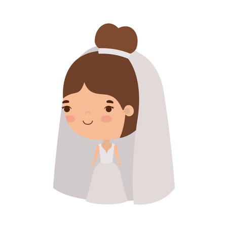 Bride cartoon design, Wedding marriage love celebration invitation and engagement theme Vector illustrationのイラスト素材