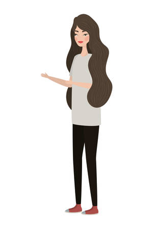 Cute woman cartoon drawing design, Girl female person people human and social media theme Vector illustrationのイラスト素材