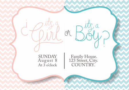 Baby shower invitation design, Party card decoration love celebration arrival and born theme Vector illustrationのイラスト素材