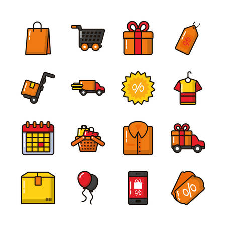 bundle of commercial set icons vector illustration designのイラスト素材
