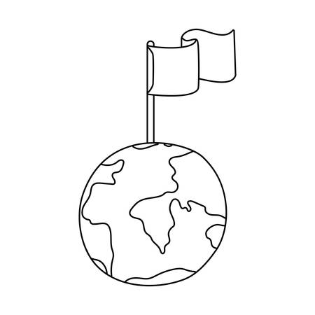 Planet sphere design, Continent earth world globe ocean and universe theme Vector illustrationのイラスト素材