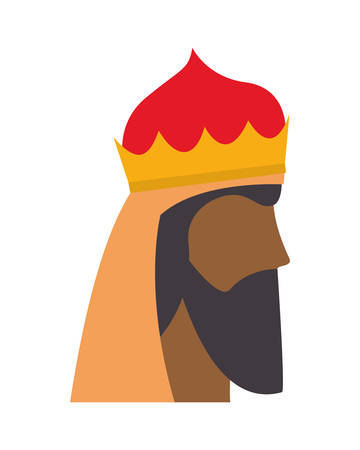 Man head with royal crown design, King luxury jewelry insignia emperor and authority theme Vector illustrationのイラスト素材