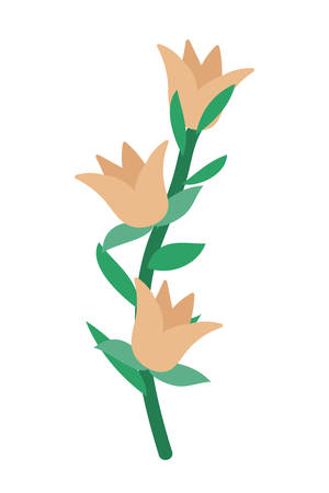 Flowers with leaves design, floral nature plant ornament garden decoration and botany theme Vector illustrationのイラスト素材