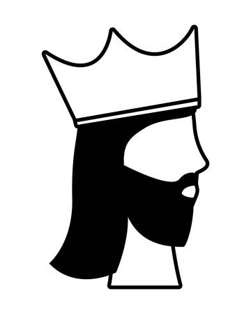 Man head with royal crown design, King luxury jewelry insignia emperor and authority theme Vector illustrationのイラスト素材